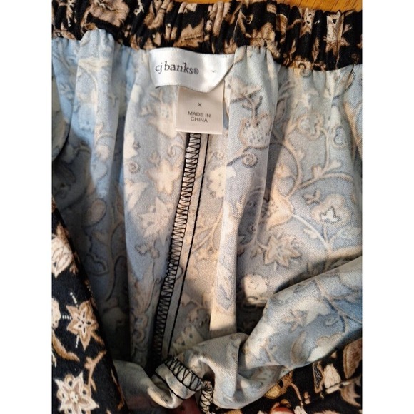 Christopher & Banks Earth Tones Floral Midi Skirt Women Size X - Picture 8 of 8